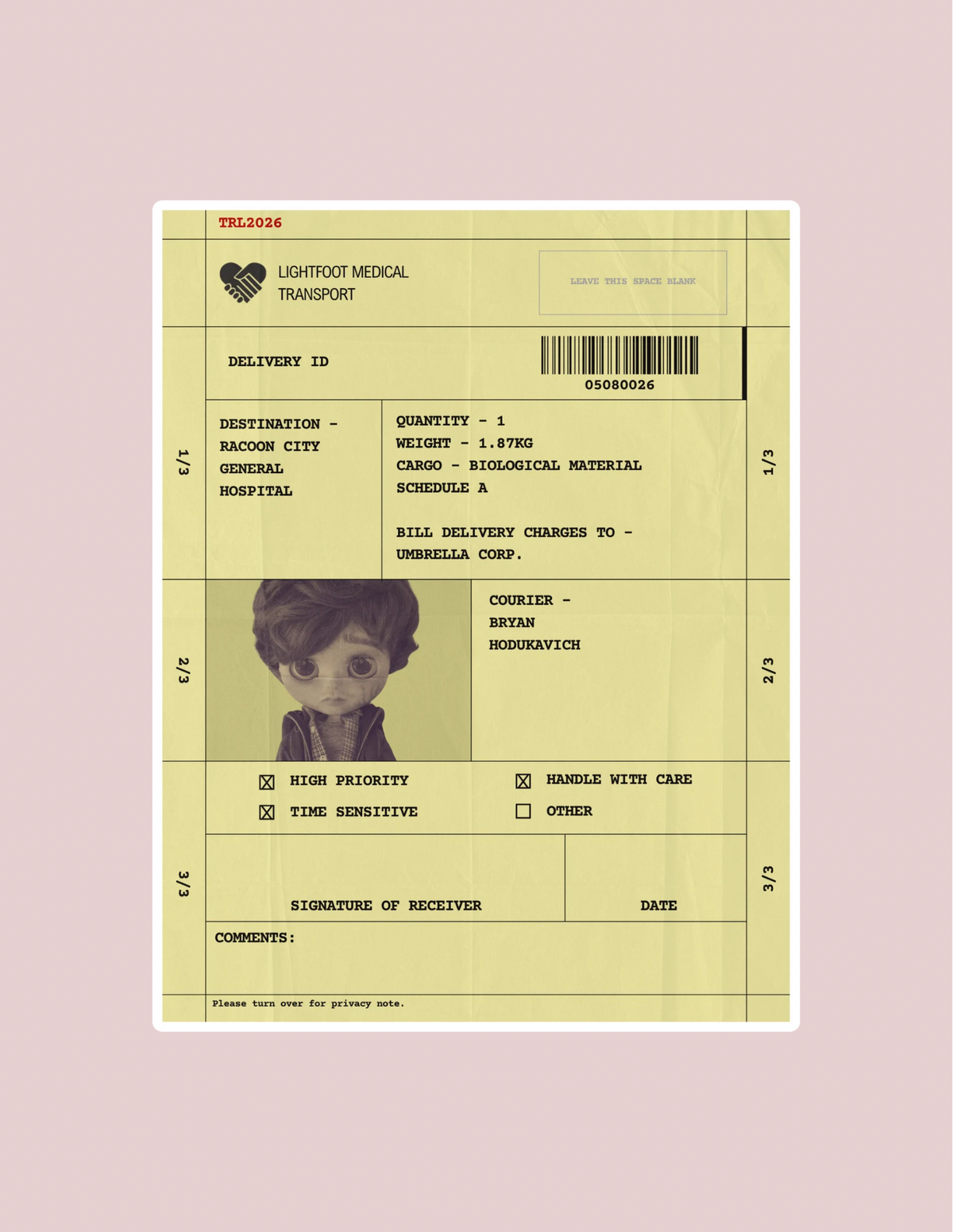 bryan medical slip sticker