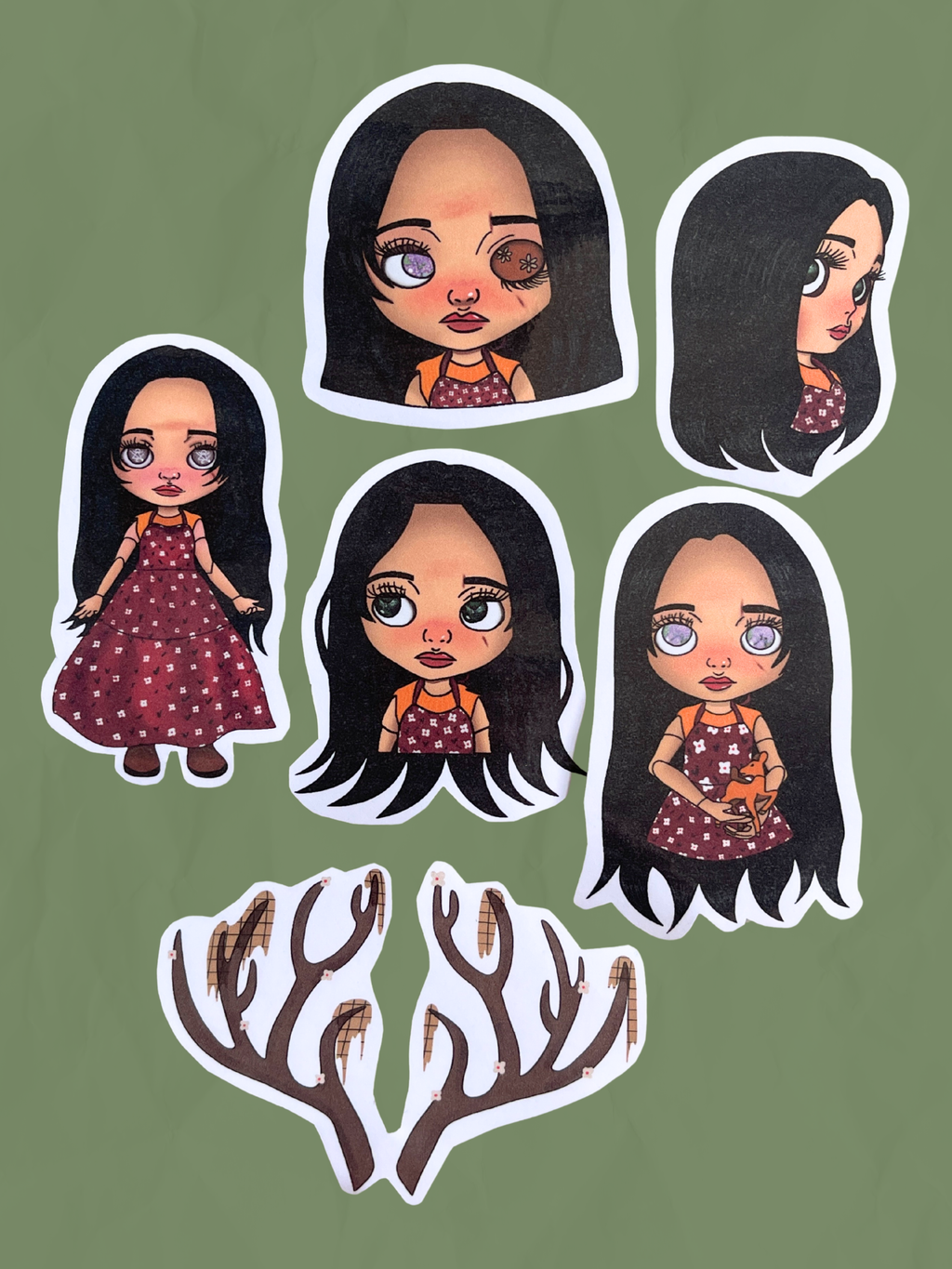 lottie doll sticker set